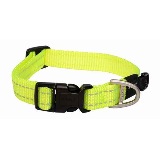 Picture of COLLAR CANINE ROGZ UTILITY SNAKE Dayglo Yellow - 5/8in x 10-16in