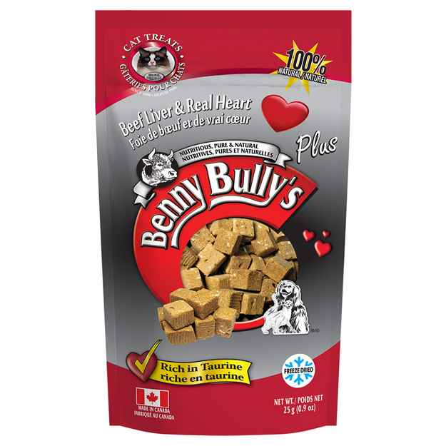 Picture of TREAT FELINE BENNY BULLY'S PLUS Beef Liver & Beef Hearts  - 0.9oz/25g