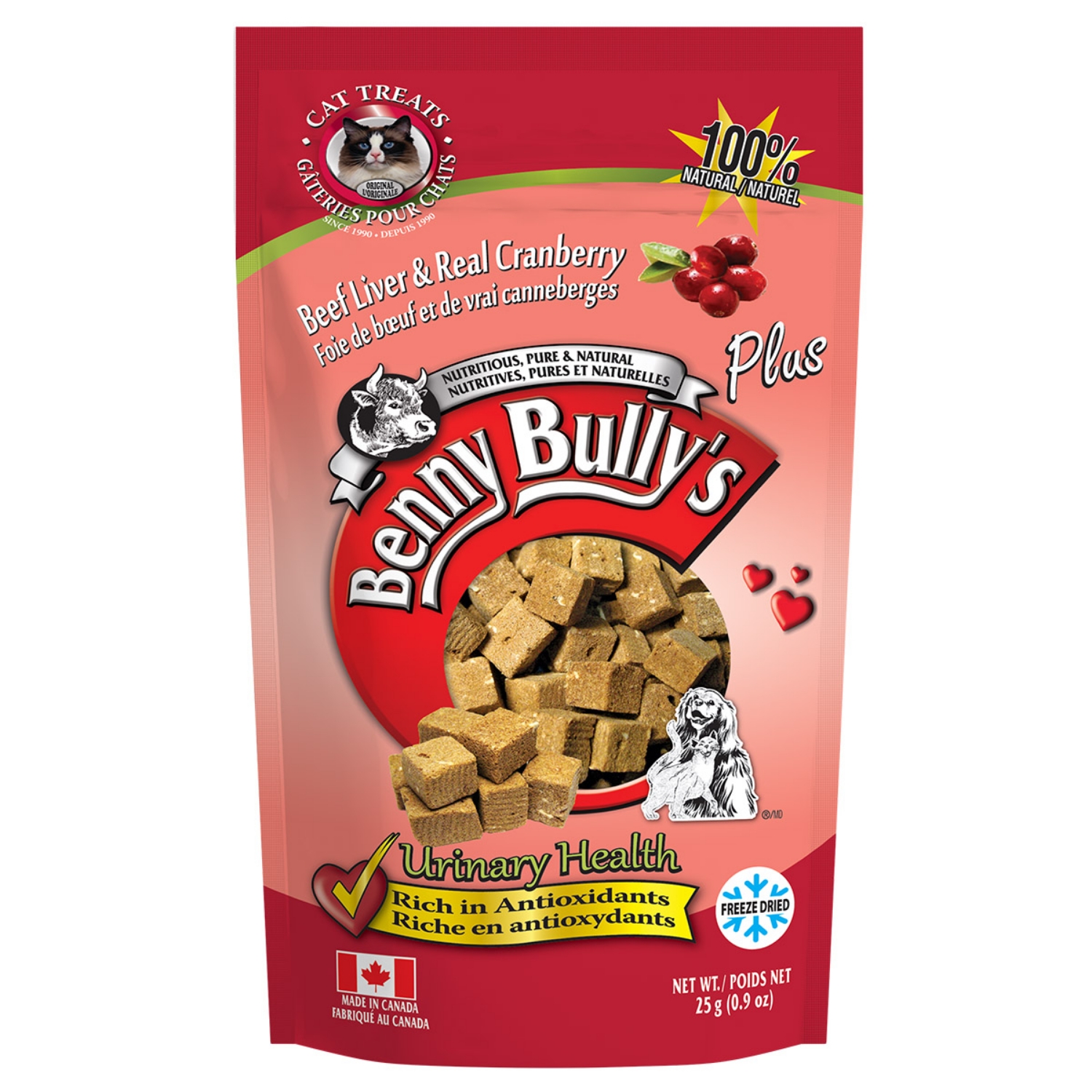 Picture of TREAT FELINE BENNY BULLY'S PLUS Beef Liver & Cranberry - 0.9oz/25g