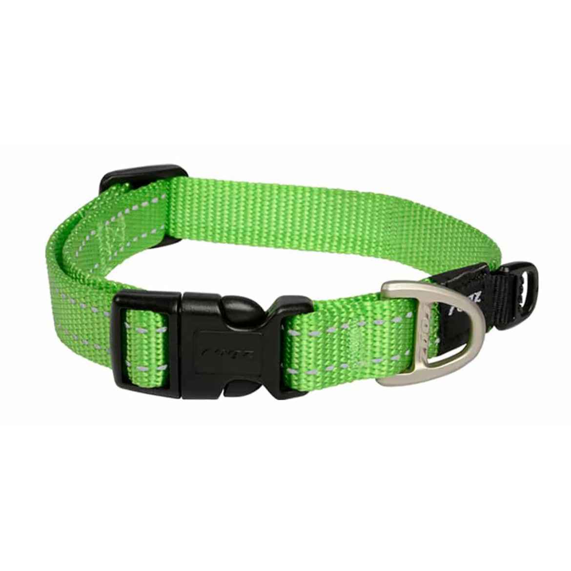 Picture of COLLAR CANINE ROGZ UTILITY NITELIFE Lime Green - 3/8in x 8-12in