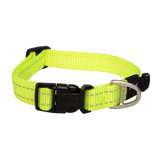 Picture of COLLAR CANINE ROGZ UTILITY NITELIFE Dayglo Yellow - 3/8in x 8-12in