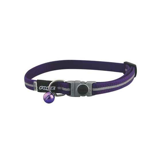 Picture of COLLAR FELINE ROGZ BREAK AWAY ALLEYCAT Adjustable Purple - 3/8in x 8-12in