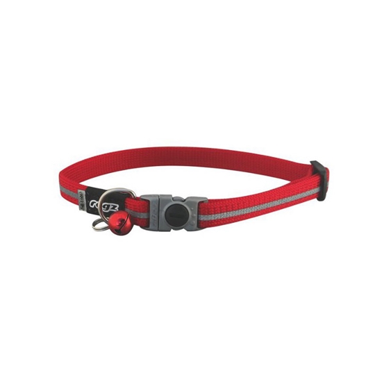 Picture of COLLAR FELINE ROGZ BREAK AWAY ALLEYCAT Adjustable Red - 3/8in x 8-12in