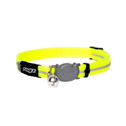 Picture of COLLAR ROGZ BREAK AWAY ALLEYCAT Adjustable Dayglo Yellow - 8-12in