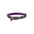 Picture of COLLAR FELINE ROGZ BREAK AWAY NIGHTCAT Adjustable Grey/Purple Birds - 3/8in x 8-12in