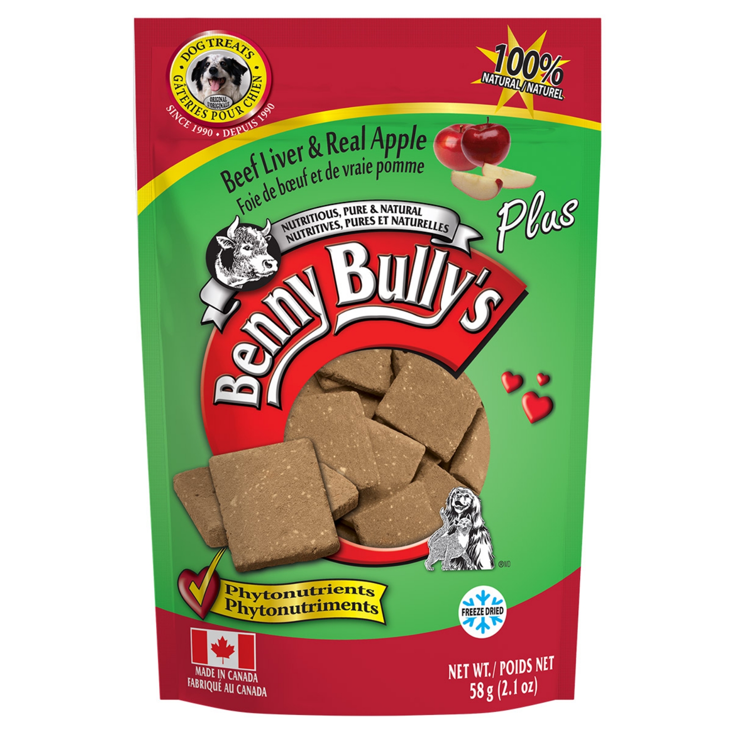 Picture of BENNY BULLYS PLUS Beef Liver & Real Apple Dog Treats - 2.1oz/58g
