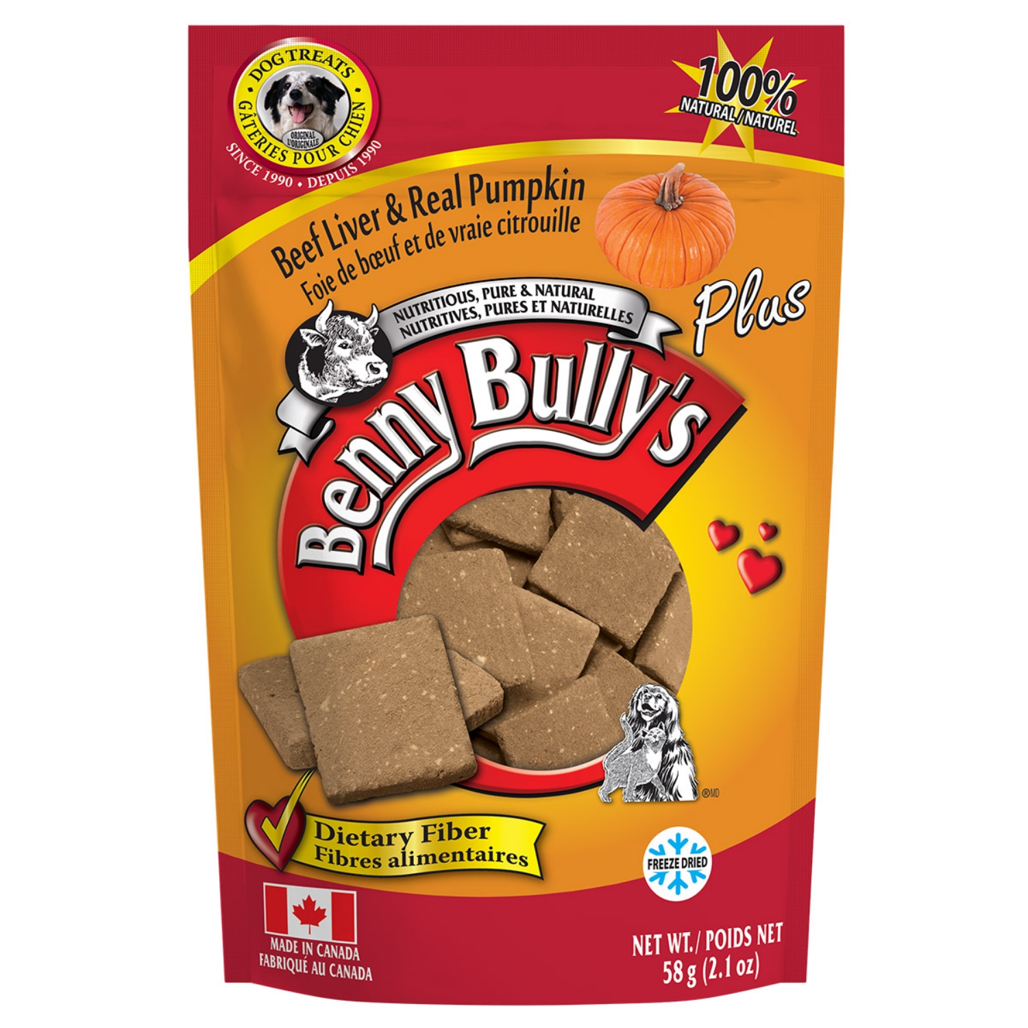 Picture of BENNY BULLY’S PLUS Freeze Dried Beef Liver & Real Pumpkin Dog Treats - 2.1oz/58g