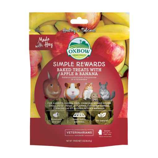 Picture of OXBOW SIMPLE REWARDS BAKED TREATS with  APPLE & BANANA - 85.05g/3oz