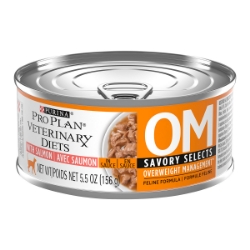 Picture of Purina Pro Plan Veterinary Diet OM (Weight Management) Salmon Formula Wet Cat Food - 24 X 156gm Cans