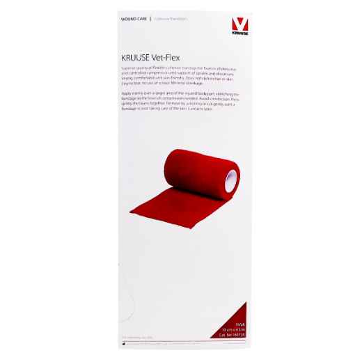 Picture of VET FLEX WRAP KRUUSE Red 10cm x 4.5m(160734) - 10/box