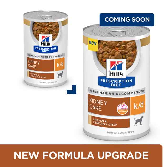 Picture of Hills Prescription Diet K/D (Kidney Care) Renal Health Chicken & Veg Stew Wet Dog Food - 12 X 12.5oz