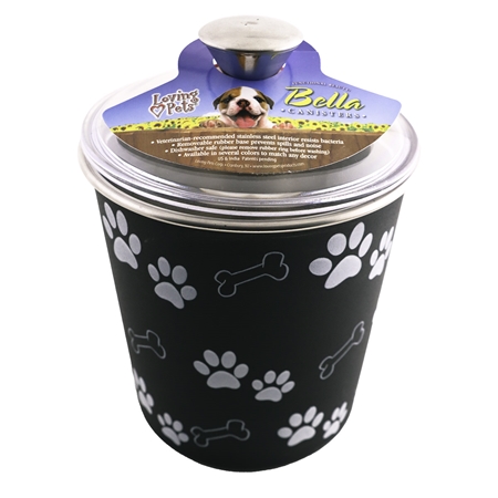 Picture of BELLA BOWL CANISTER with Paws and Bones - Espresso
