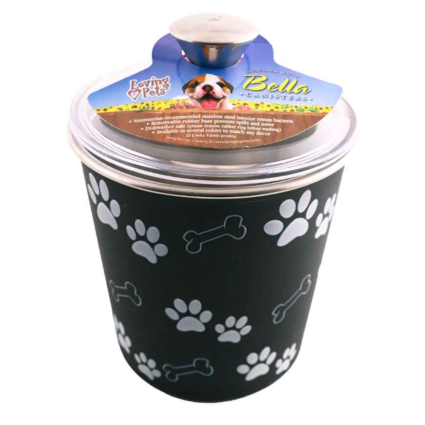 Picture of BELLA BOWL CANISTER with Paws and Bones - Espresso