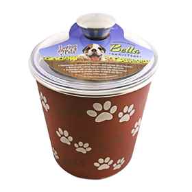 Picture of BELLA BOWL CANISTER with Paws and Bones - Merlot