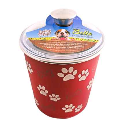 Picture of BELLA BOWL CANISTER with Paws and Bones - Merlot