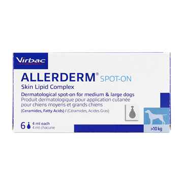 Picture of ALLERDERM SPOT-ON SKIN LIPID COMP. - MED/LG. DOGS - 6 x 4ml