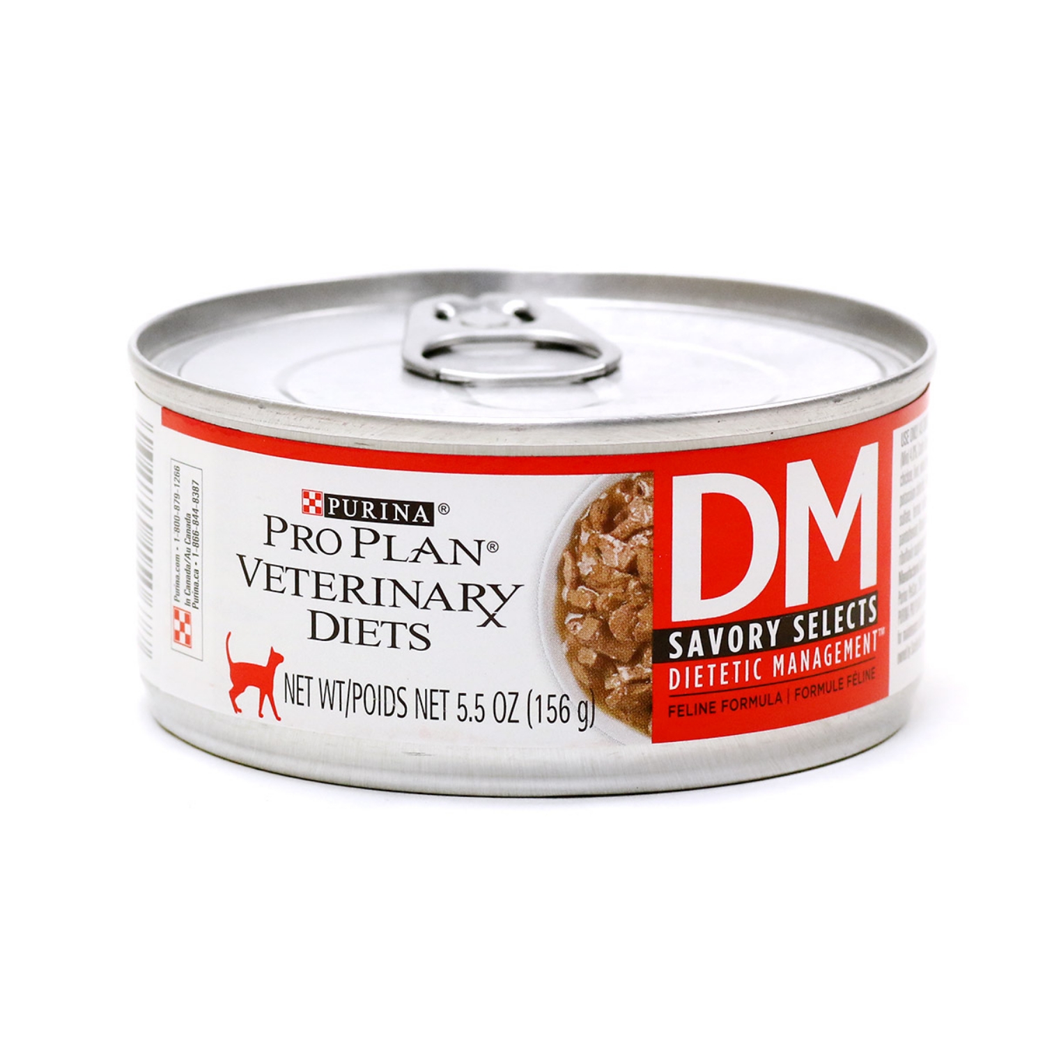 Picture of Purina Pro Plan Veterinary Diet DM (Diabetes/Dietetic Manamgent) Savory Selects Wet Cat Food - 24 X 156gm Cans