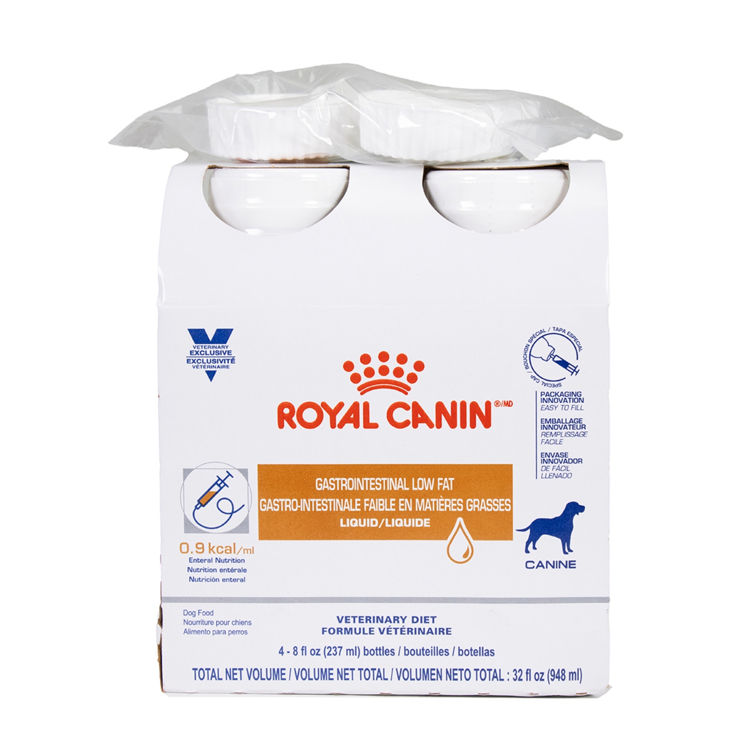 Picture of Royal Canin Veterinary Diet GASTROINTESTINAL LOW FAT Liquid Dry Dog Food - 4/Pkg
