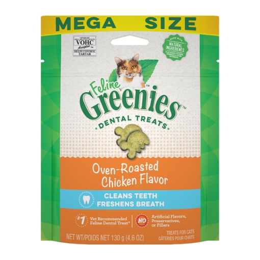 Picture of GREENIE FELINE DENTAL TREAT Oven Roasted Chicken - 4.6oz/130g