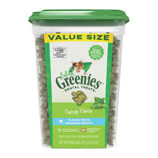 Picture of GREENIE FELINE DENTAL TREAT Catnip - 9.75oz/277g tub