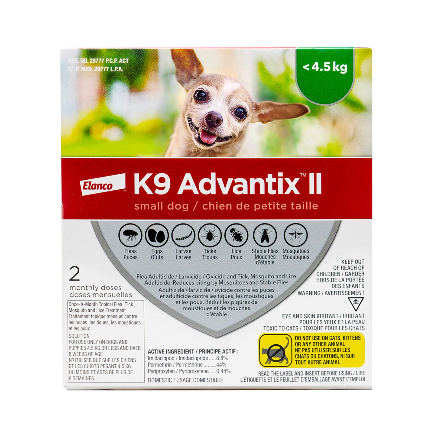 Picture of K9 ADVANTIX II SMALL DOG (under 4kg) 2 monthly doses(su24)