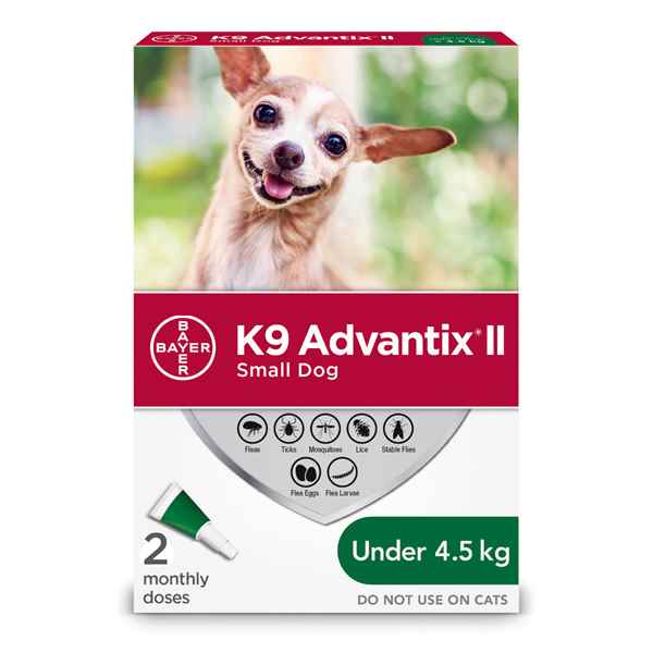 Picture of K9 ADVANTIX II SMALL DOG (under 4kg) 2 monthly doses(su24)