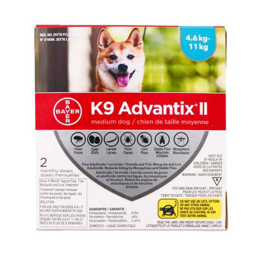 Picture of K9 ADVANTIX II MEDIUM DOG (4.6 -11kg) 2 monthly doses(su24)