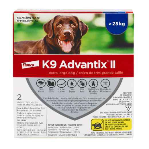 Picture of K9 ADVANTIX II X-LARGE DOG (over 25kg) 2 monthly doses (su12)