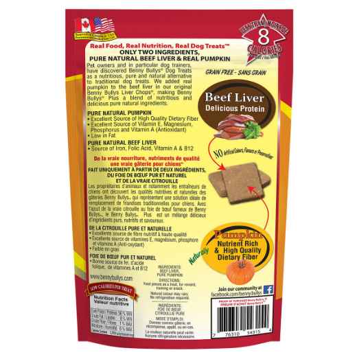 Picture of TREAT BEEF LIVER PLUS PUMPKIN  Benny Bullys - 2.1oz/58g