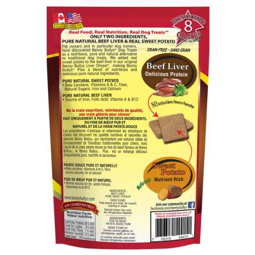 Picture of TREAT BEEF LIVER PLUS Sweet Potato Benny Bullys - 2.1oz/58g