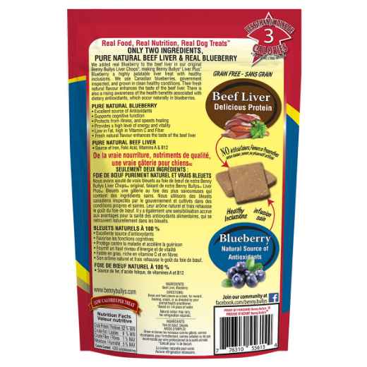 Picture of TREAT BEEF LIVER PLUS BLUEBERRY Benny Bullys - 2.1oz/58g