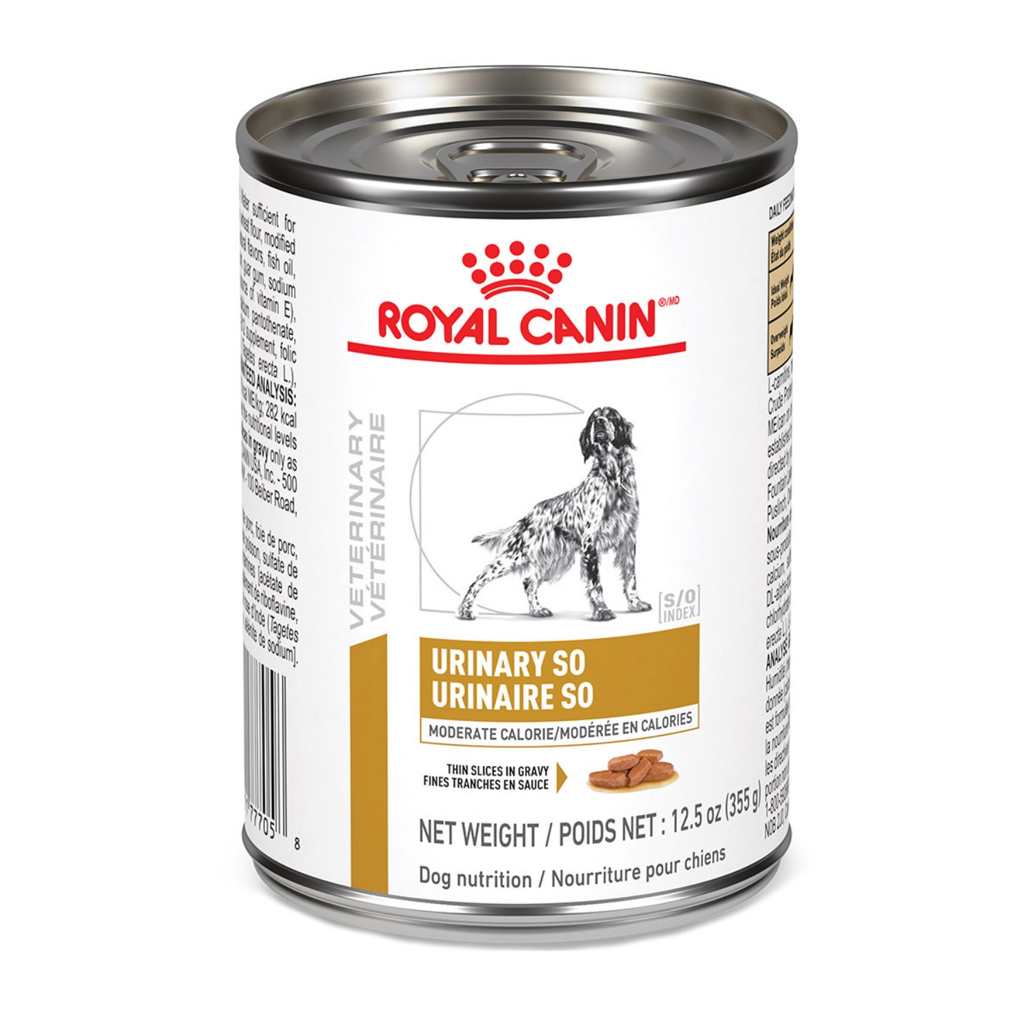 Picture of Royal Canin Veterinary Diet URINARY SO Moderate Calorie Thin Slices Wet Dog Food - 12 X 355gm cans