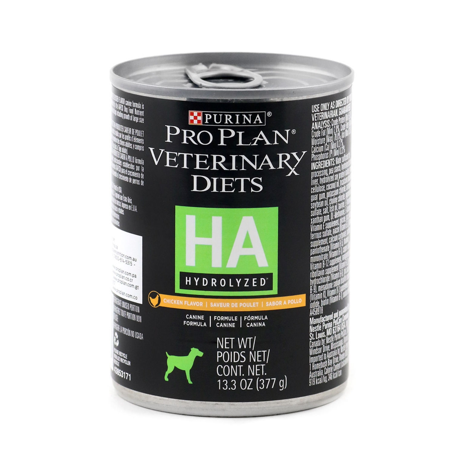 Picture of Purina Pro Plan Veterinary Diet HA (Hypo/Hydrolyzed) Chicken Flavoured Wet Dog Food - 12 X 377gm Cans