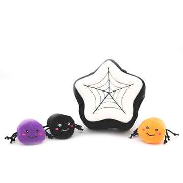 Picture of HALLOWEEN TOY CANINE ZIPPYPAW BURROW - Spider Web with Spiders 