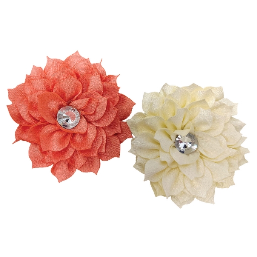 Picture of CANINE POSIES NECK WEAR 2 PACK CORAL & CREAM - X Small/Small