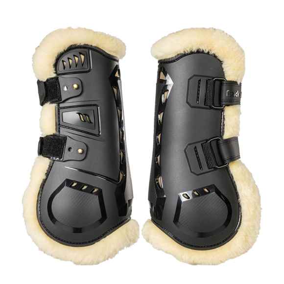 Picture of BACK ON TRACK AIRFLOW TENDON BOOTS w/ FUR FULL PAIR LARGE