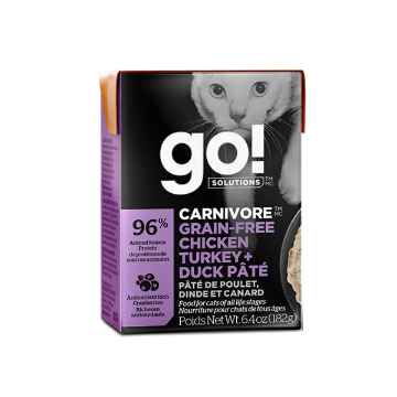 Show details for FELINE GO! Fit+Free GF Cat Chick/Turkey/Duck Pate - 24x182g tetrapak Picture of FELINE GO! Fit+Free GF Cat Chick/Turkey/Duck Pate - 24x182g tetrapak