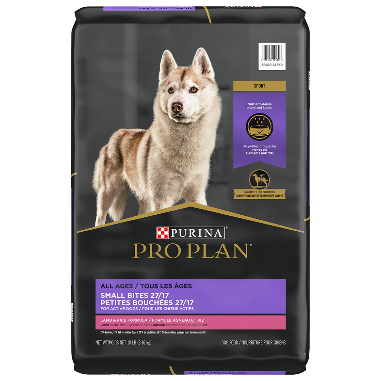 Picture of Purina Pro Plan Active 27/17 Adult Small Bite Lamb & Rice Dry Dog Food- 8.16kg
