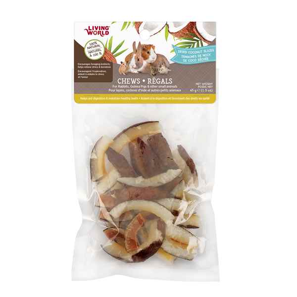 Picture of LIVING WORLD SMALL ANIMAL CHEWS Dried Coconut Slices(61111) - 45g