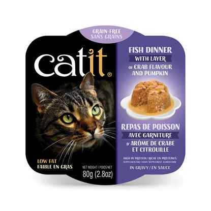 Picture of CATIT FISH DINER WITH CRAB FLAVOR & PUMPKIN - 6 x 80g/2.8oz