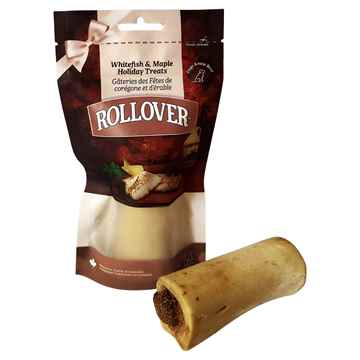 Picture of XMAS TREAT ROLLOVER GF WHITEFISH & MAPLE SMALL STUFFED BONE - 1/pk