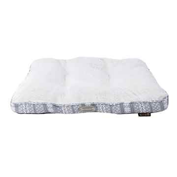 Picture of XMAS HOLIDAY Santa Paws Mattress w/Faux Fur Grey - 32in x 23in