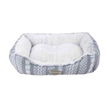 Picture of XMAS HOLIDAY Santa Paws Box Bed w/Faux Fur Grey - 23.5in x 19.5in