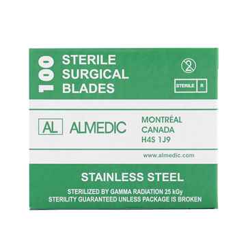 Picture of SCALPEL BLADE SS ALMEDIC #22 STERILE (A6-132) - 100s