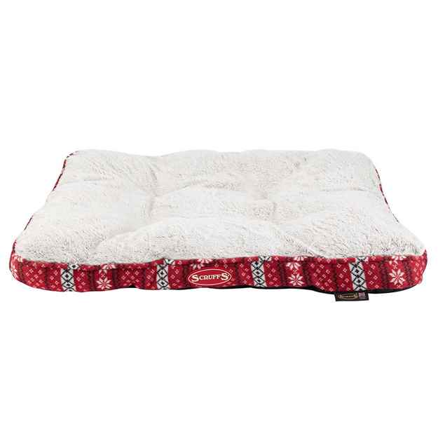 Picture of XMAS HOLIDAY Santa Paws Mattress w/Faux Fur (Colors/Shapes Available)