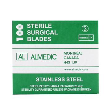 Picture of SCALPEL BLADE SS ALMEDIC #20 STERILE (A6-128) - 100s