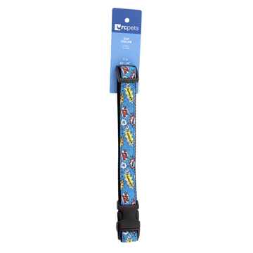 Picture of COLLAR RC CLIP Adjustable Comic Sounds Blue - 1in x 15-25in(tp)