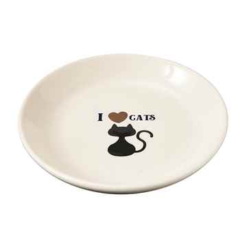 Picture of BOWL FELINE CERAMIC I Love Cats  SAUCER - 5in