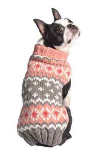 Picture of SWEATER CANINE Chilly Dog Peach Fairisle (Sizes)