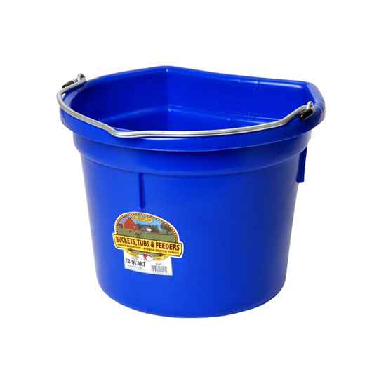 Picture of BUCKET PLASTIC FLATBACK BLUE -  22 Quart/20.8 Litre